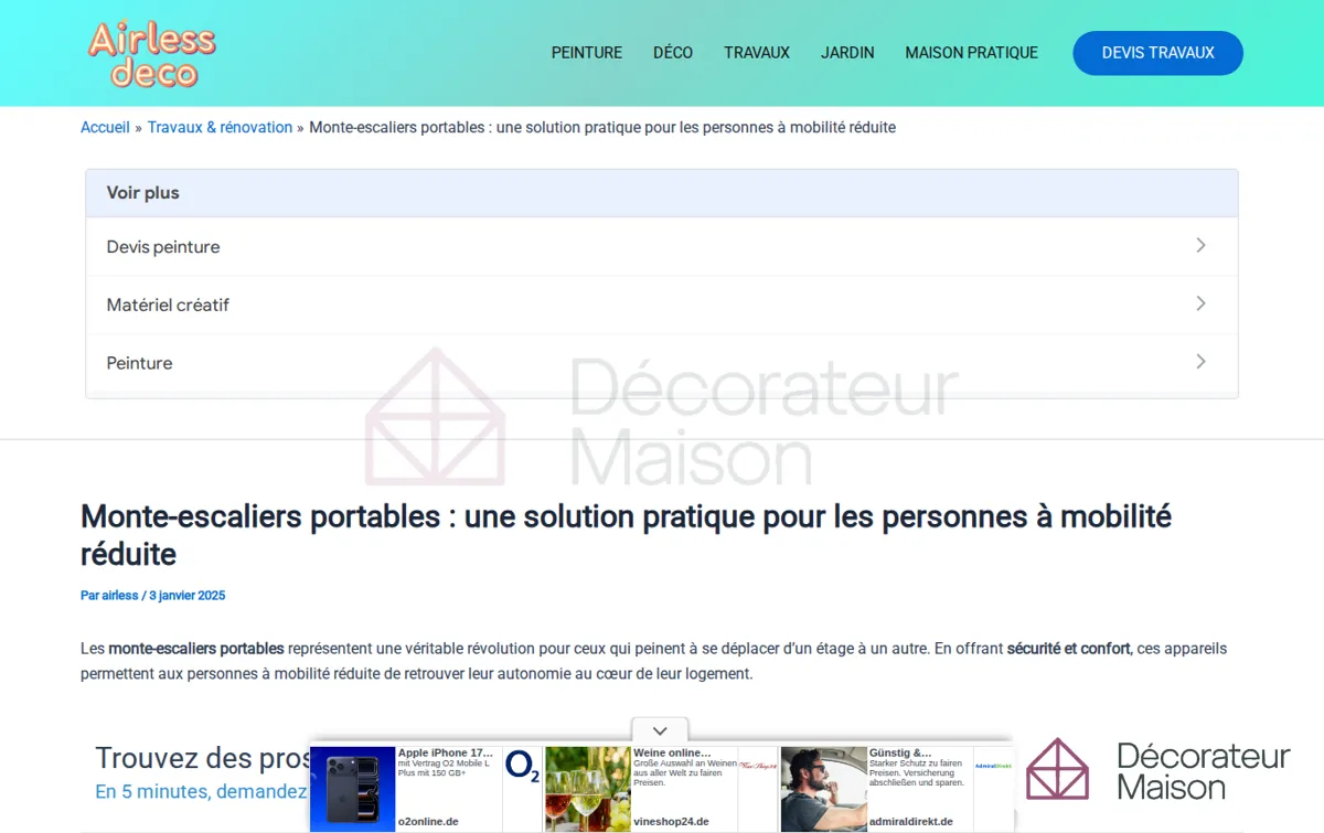 Capture : Monte-escaliers portables : une solution pratique pour les personnes à mobilité réduite - airlessdeco