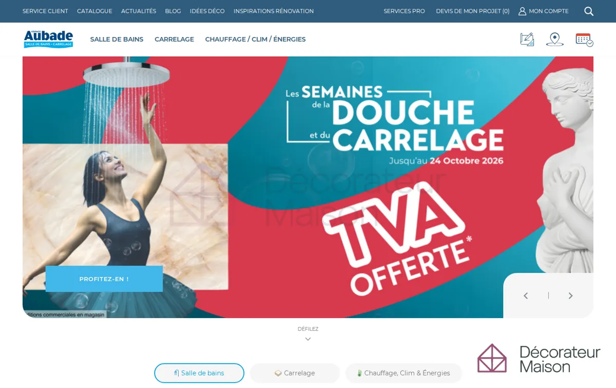 Capture : Salle de bain, sanitaire, chauffage et carrelage | Espace Aubade